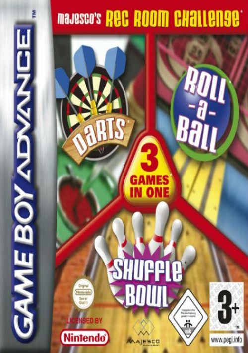 Download 3 In 1 Darts Roll A Ball Shuffle Bowl GBA ROM