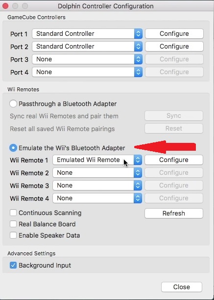 dolphin controller configuration