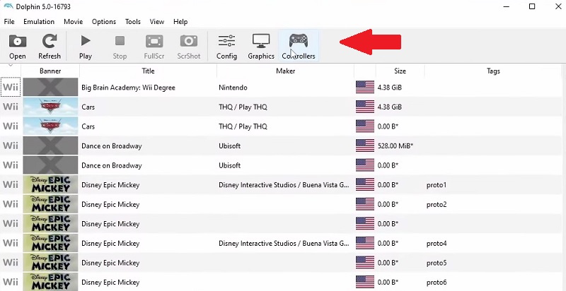 click on controllers