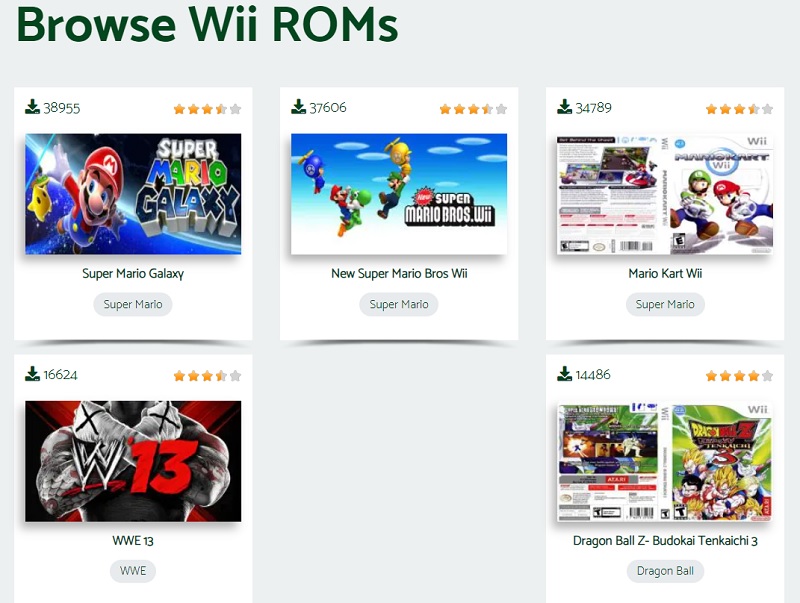 browse wii roms