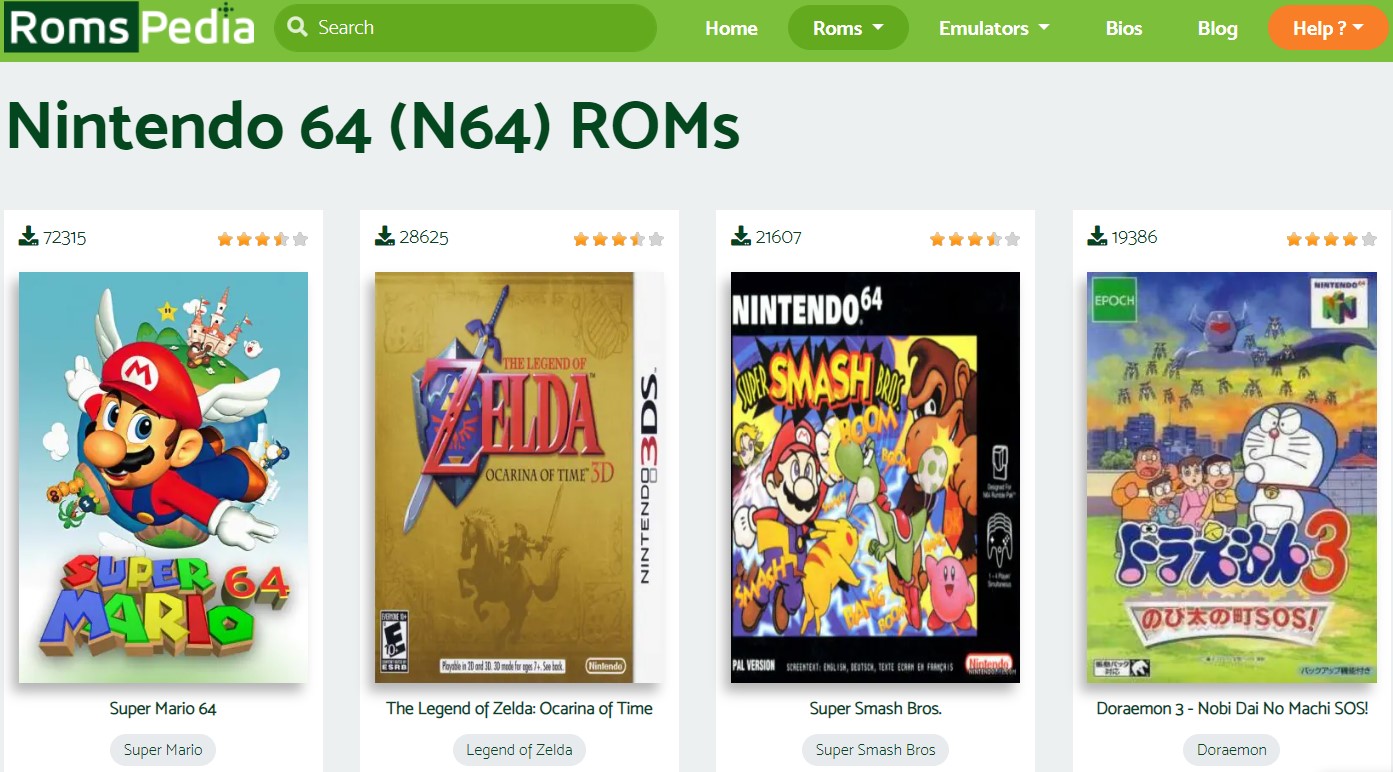 download nintendo 64 games