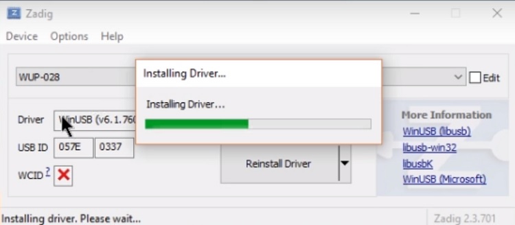 Install the Driver with Zadig