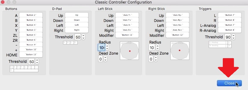 close for saving the controllers